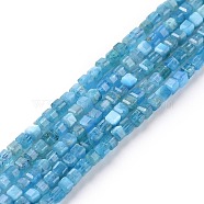 Natural Apatite Beads Strands, Faceted, Cube, 2x2x2mm, Hole: 0.6mm, about 182pcs/strand, 15.16''~15.55''(38.5~39.5cm)(G-P457-B01-14A)