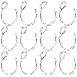 30Pcs 304 Stainless Steel Clip on Nose Ring Findings, Nose Cuff Non Piercing Jewelry, Stainless Steel Color, 10x9.5x4mm, Hole: 2mm(STAS-BBC0003-95P)