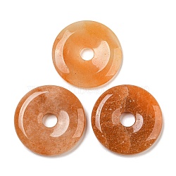 Natural Red Aventurine Pendants, Donut Charms, 39~40.5x5~7mm, Hole: 8~8.5mm(G-G132-02A-01)