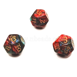 Acrylic Polyhedral Dice, Astrology Dice, for Witchcraft Wiccan Altar Supplies, FireBrick, 20mm, 3pcs/set(PW-WG8E553-14)