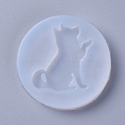 Food Grade Silicone Molds, Fondant Molds, For DIY Cake Decoration, Chocolate, Candy, UV Resin & Epoxy Resin Jewelry Making, Dog, White, 51x8mm, Dog: 39x28mm(X-DIY-L026-035)