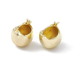 Brass Round Dome Hoop Earrings for Women, Golden, 18.5x17x13.5mm, Pin: 0.7mm(EJEW-P215-02G)