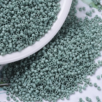 MIYUKI Delica Beads, Cylinder, Japanese Seed Beads, 11/0, (DB0374) Matte Opaque Sea Foam Luster, 1.3x1.6mm, Hole: 0.8mm, about 2000pcs/bottle, 10g/bottle