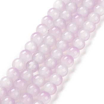 Baking Painted Glass Beads Strands, Imitation Opalite, Round, Cyan, 6mm, Hole: 1.2mm, about 134pcs/strand, 30~30.01''(76.2~76.4cm)