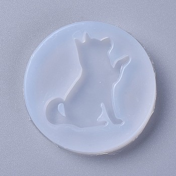 Food Grade Silhouette Silicone Molds, Fondant Molds, For DIY Cake Decoration, Chocolate, Candy, UV Resin & Epoxy Resin Jewelry Making, Dog, White, 51x8mm, Dog: 39x28mm