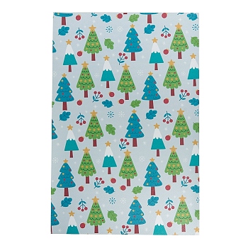 Christmas Theme Printed PVC Leather Fabric Sheets, for DIY Bows Earrings Making Crafts, Aqua, 30x20x0.07cm