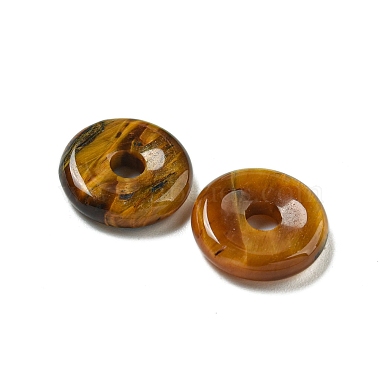 Natural Tiger Eye Donut/Pi Disc Charms(G-G142-01O)-2