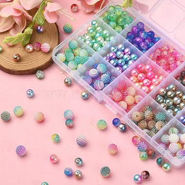 385Pcs 15 Style ABS Plastic Imitation Pearl & Transparent Crackle Acrylic Beads(OACR-YW0001-46)-5