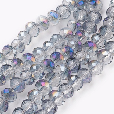 Light Steel Blue Rondelle Glass Beads