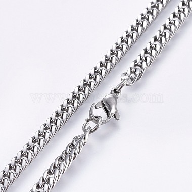 Non-Tarnish 304 Stainless Steel Curb Chain Necklaces(NJEW-O102-12P)-2