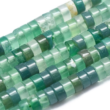 4mm Green Flat Round Green Onyx Agate Beads