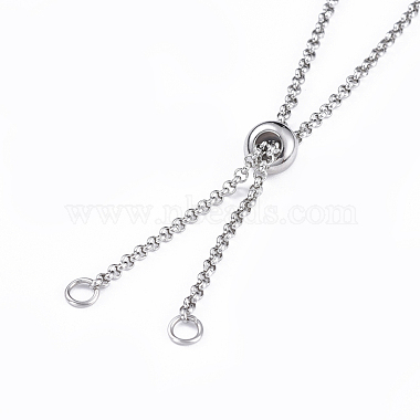 304 Stainless Steel Rolo Chain Lariat Necklace Making(AJEW-JB00491)-2