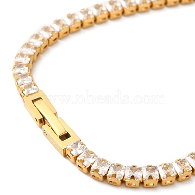 Clear Cubic Zirconia Tennis Bracelet(BJEW-M301-01G)-3