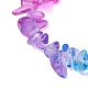 Rainbow Color Glass Chip Beaded Stretch Kid Bracelets for Girls(BJEW-JB10779)-5