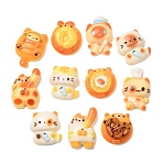 Opaque Resin & Enamel Cabochons, Kitty, Mixed Color, 21-29x18.5-21.5x8.5-10mm(RE-B003-02)
