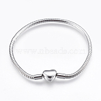 Tarnish Resistant 304 Stainless Steel European Style Chains Bracelet Making, with Clasps, Platinum, 7-7/8 inch(200mm), 3mm(X-STAS-E428-10A-P)