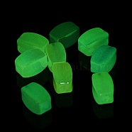 Luminous UV Plating Rainbow Iridescent Acrylic Beads, Glow in the Dark, Rectangle, Mixed Color, 18x11x11mm, Hole: 4mm(OACR-P016-05)