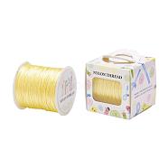 Nylon Thread, Rattail Satin Cord, Champagne Yellow, 1.0mm, about 76.55 yards(70m)/roll(NWIR-JP0010-1.0mm-540)