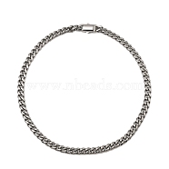 304 Stainless Steel Cuban Link Chain Necklaces, Stainless Steel Color, 24.02 inch(61cm)(NJEW-D050-01B-P)
