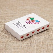 Kraft Paper Boxes and Necklace Jewelry Display Cards, Packaging Boxes, with Word and Flower Pattern, White, Folded Box Size: 7.3x5.4x1.2cm, Display Card: 7x5x0.05cm(CON-L016-A08)