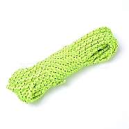 Nylon Reflective Thread, Round, Green Yellow, 6mm, 20m/bundle(NWIR-WH0009-25)