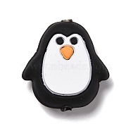 Silicone Focal Beads, Penguin, Black, 27x26x10mm, Hole: 2.5mm(SIL-A002-09)