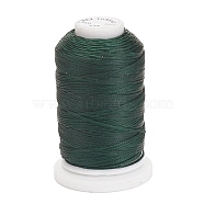Waxed Polyester Cord, Flat, Dark Green, 1mm, about 76.55 yards(70m)/roll(YC-E011-A-43)