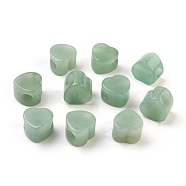 Natural Green Aventurine European Beads, Large Hole Beads, Heart, 13~14x13~14x9~10mm, Hole: 5.5~6mm(G-F580-C04)