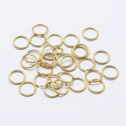 925 Sterling Silver Open Jump Rings, Round Rings, Real 18K Gold Plated, 19 Gauge, 5x0.9mm, Inner Diameter: 3mm, about 119pcs/10g(STER-F036-02G-0.9x5mm)