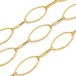10M Ion Plating(IP) 304 Stainless Steel Oval & Peanut Link Chains, Unwelded, with Spool, Real 18K Gold Plated, 15~21.5x5~10.5x1~1.5mm(CHS-G034-10G)