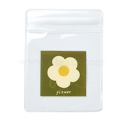 Rectangle Plastic Zip Lock Candy Bag, Storage Bags, Self Seal Bag, Top Seal, Flower Pattern, 8x6x0.2cm(OPP-M004-03C)