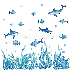 PVC Wall Stickers, Wall Decoration, Shark, 390x1180mm, 2 sheets/set(DIY-WH0228-1063)