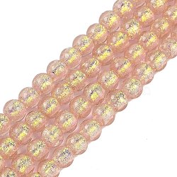 Handmade Foil Lampwork Beads Strands, Round, Light Salmon, 10mm, about 40pcs/strand, 14.57''(37cm)(FOIL-K003-06B-04)