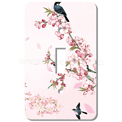 CREATCABIN 2Pcs Acrylic Light Switch Plate Outlet Covers, with Iron Screws, Wall Switch Plates Decoration, Rectangle, Bird Pattern, 115x70mm, Hole: 5mm & 25x10mm(DIY-CN0001-93I)