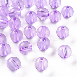 Transparent Acrylic Beads, Round, Lilac, 10x9mm, Hole: 2mm(X-MACR-S370-A10mm-746)