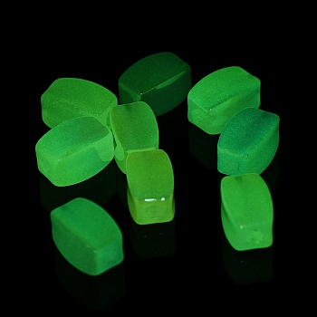 Luminous UV Plating Rainbow Iridescent Acrylic Beads, Glow in the Dark, Rectangle, Mixed Color, 18x11x11mm, Hole: 4mm