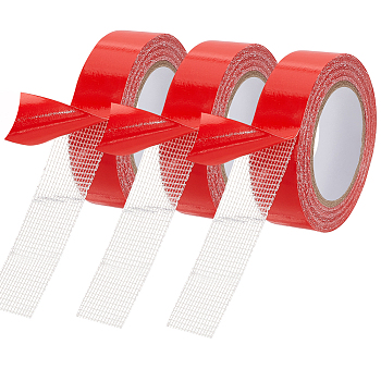 Plastic Double-Sided Adhesive Tape, Heavy Duty Traceless Tape, Waterproof Tape for Arts & Craft, Red, 18mm