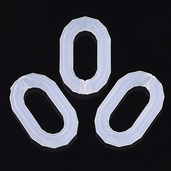Imitation Jelly Acrylic Linking Rings, Quick Link Connectors, for Cable Chains Making, Oval, Faceted, Clear, 40x25x7mm, Inner Diameter: 26x12mm, about 147pcs/500g