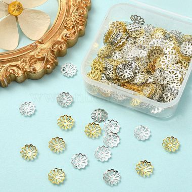 300Pcs 3 Colors Flower Iron Bead Caps(IFIN-YW0001-81)-5