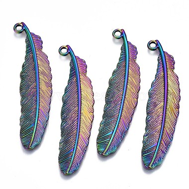 Multi-color Feather Alloy Big Pendants