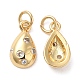 Rack Plating Brass Micro Pave Clear Cubic Zirconia Charms(KK-I706-13G)-1