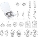 20Pcs 10 Style 201 Stainless Steel Pendants, Mixed Shape, Stainless Steel Color, 2pcs/style(STAS-SC0003-11)