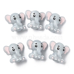 6Pcs Silicone Beads, Elephant, WhiteSmoke, 25.5x30x16.5mm, Hole: 2mm(SIL-YW0002-10C)