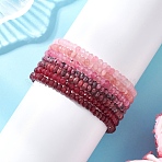 7Pcs Dyed Natural Malaysia Jade Rondelle Beads Stretch Bracelets for Women, Mixed Color, Bead: 4.5x3.5mm, Inner Diameter: 2.17 inch(5.5cm)(BJEW-JB13046)