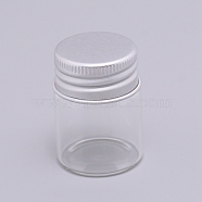 Round Glass Storage Containers for Cosmetic, Candles, Candies, with Aluminium Screw Top Lid, Clear, 1-1/8x1-5/8 inch(3x4.1cm), Capacity: 15ml(0.5 fl. oz)(GLAA-WH0025-13B)
