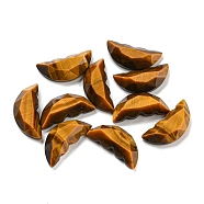 Natural Tiger Eye Butterfly Wing Cabochons, Faceted, 15x6.5~7x4~4.5mm(G-D078-02A)