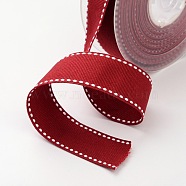 Grosgrain Polyester Ribbon, Christmas Ribbon for Gift Packings, Red, 5/8 inch(16mm), about 100yards/roll(91.44m/roll)(SRIB-I001-016-260W)