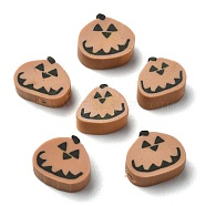 Halloween Theme Handmade Polymer Clay Beads, Pumpkin, Brown, 7x9x4mm, Hole: 1.8mm(CLAY-M005-10)