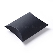 Paper Pillow Candy Boxes, for Wedding Favors Baby Shower Birthday Party Supplies, Black, 16.5x13x4.2cm(X-CON-E024-02C)