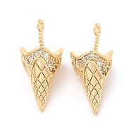Brass Pendants, with Cubic Zirconia, Ice Cream, Real 18K Gold Plated, 19x9mm, Hole: 0.9mm(KK-F860-34G)